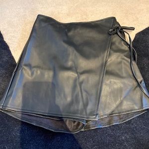 Black Pleather Skort